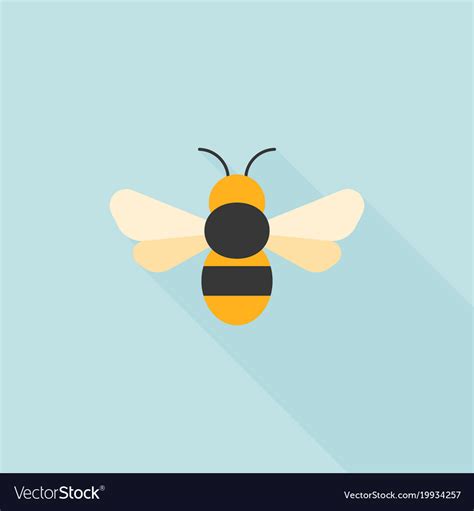 Simple bee icon flat design Royalty Free Vector Image