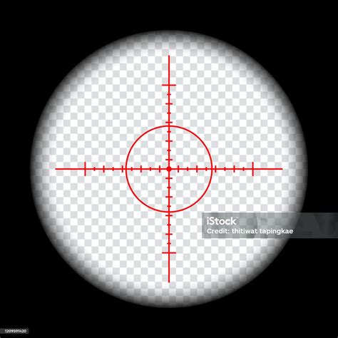 Realistic Sniper Scope Crosshairs View Sniper Sight With Measurement Marks Sniper Scope Template ...