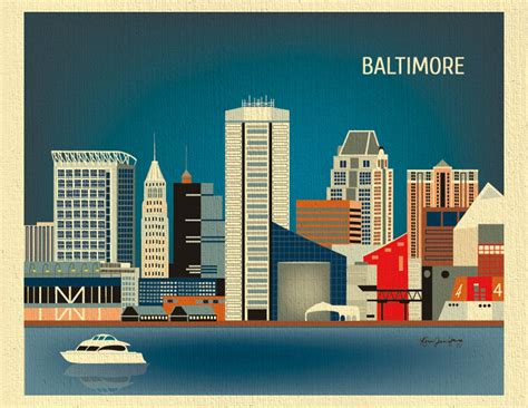 Baltimore Art Baltimore map Baltimore skyline poster