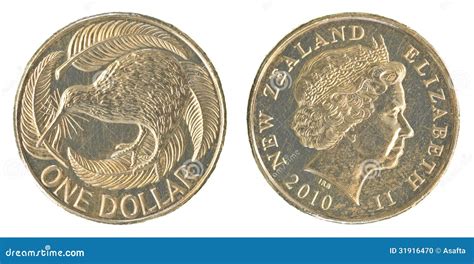 One New Zealand Dollar Coin Stock Photo - Image: 31916470