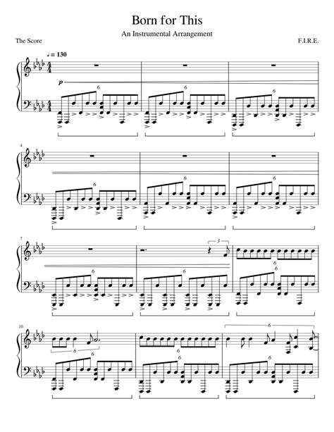 The Score - Born for This Sheet music for Piano (Solo) | Musescore.com