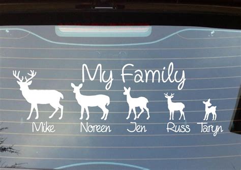 Deer Family Car Window Decal Country Decal With Names & My - Etsy