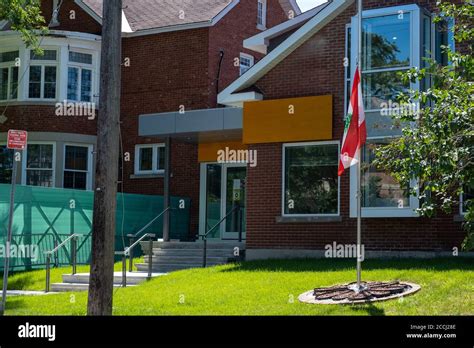 The Embassy of Lebanon in Ottawa, Canada flies its national flag at ...