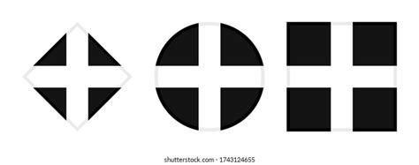 Cornwall Flag Icon Set Isolated On Stock Vector (Royalty Free ...