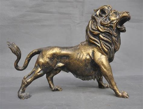 wedding decoration Chinese bronze Gilt Feng shui wealth auspicious lion ...