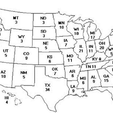 Blank Electoral College Map Sketch Coloring Page