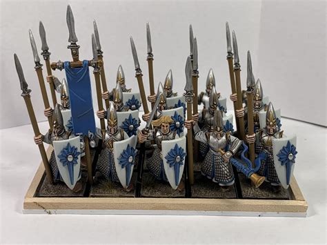 Just finished a unit of high elf spearmen : r/WarhammerFantasy