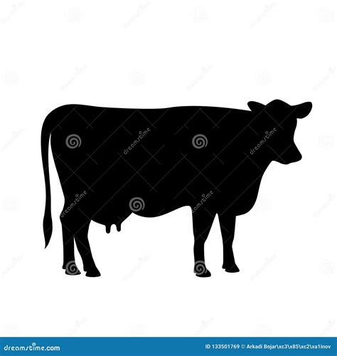 Cow silhouette icon stock vector. Illustration of farm - 133501769