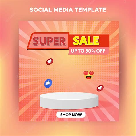 Premium Vector | Super sale discount banner with empty podium emoji ...