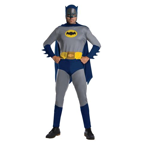 Mens Classic Official 1966 Batman Costume with Mask - Fancy Dress VIP