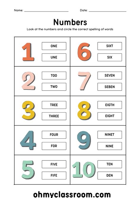 50 Free Printable Preschool Number Worksheets 1-10 (PDF ...