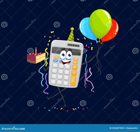 Holiday Birthday Celebration, Cartoon Calculator Stock Vector ...