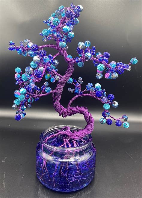 OOAK Electic Blue and Purple Bonsai Tree - Etsy