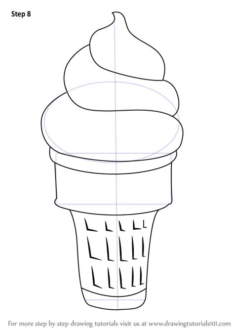 Learn How to Draw Ice Cream Cone (Ice Creams) Step by Step : Drawing ...