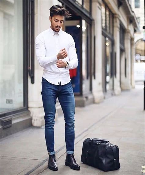 30+ Blue Jeans And White Shirt Outfits Ideas For Men | Fashion Hombre