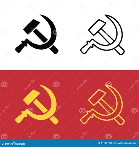 Communist Hammer and Sickle Symbol Stock Vector - Illustration of ...