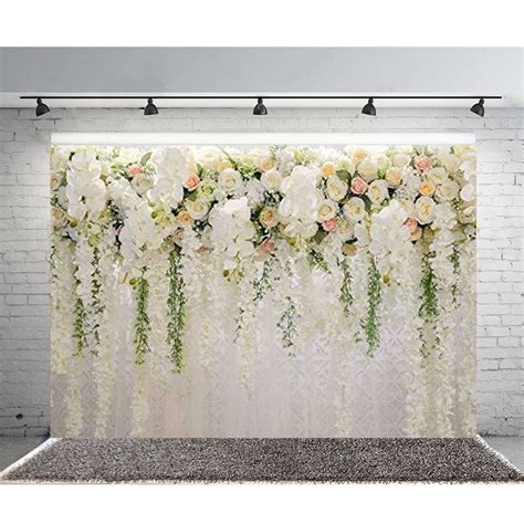 Electronics Romantic Plain Rose Floral Wedding Stage Backdrop 7x5ft ...