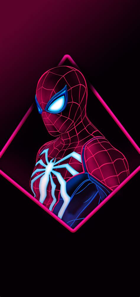 1080x2280 Spider Man Neon Art One Plus 6,Huawei p20,Honor view 10,Vivo y85,Oppo f7,Xiaomi Mi A2 ...