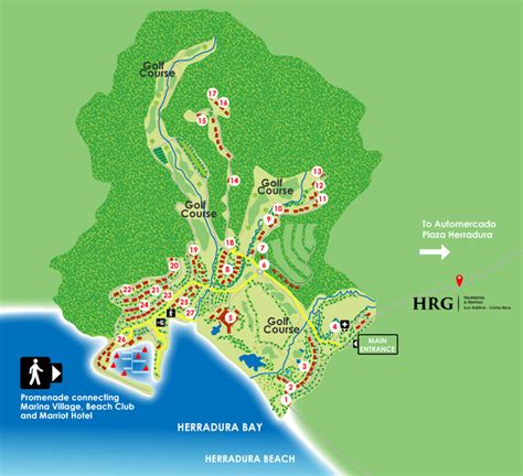 Costa Rica Luxury Resort, Los Suenos Map of Facilities | HRG Properties & Rentals