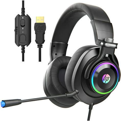 HP USB PC Gaming Headset with Microphone. 7.1 Surround Sound, RGB LED Lighting, Noise Isolating ...