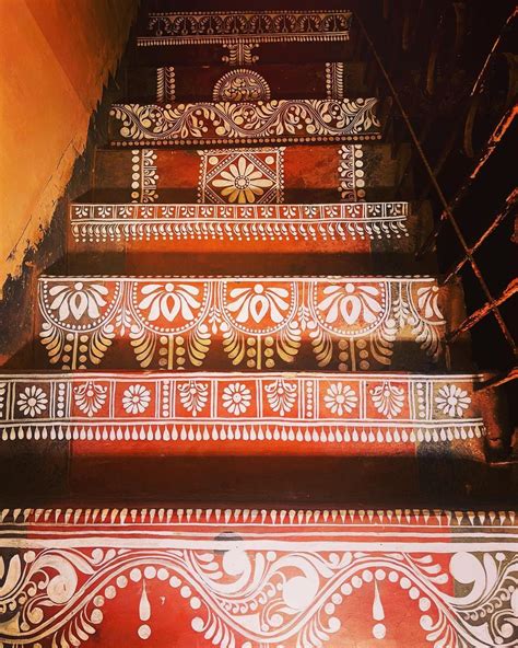 the stairs are decorated with intricate designs