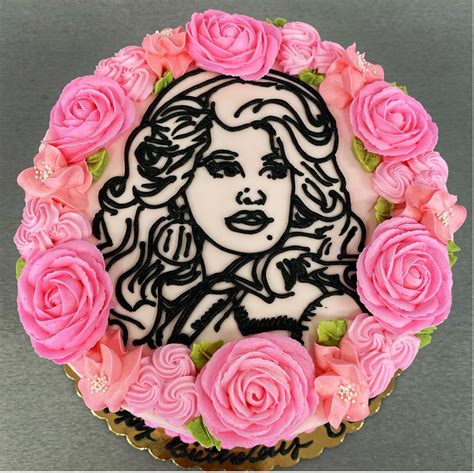 Dolly Parton Floral Cake