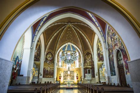 Inside the church of Saint Martin on the shoreline of Lake Bled in ...