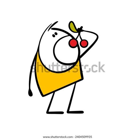 Cartoon Satisfied Child Stickman Opened His Stock Vector (Royalty Free) 2404509935 | Shutterstock