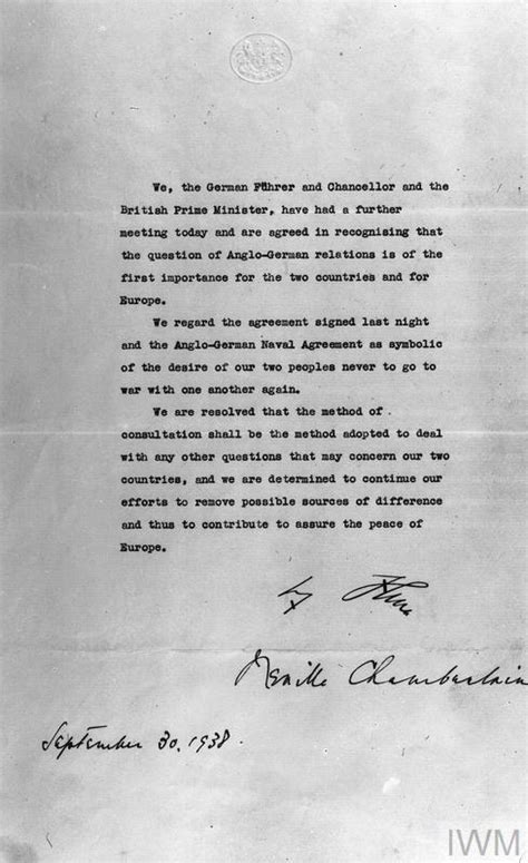 THE MUNICH AGREEMENT, SEPTEMBER 1938 (MH 1)