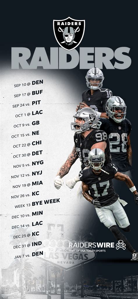 Get your downloadable Las Vegas Raiders 2023 schedule wallpaper