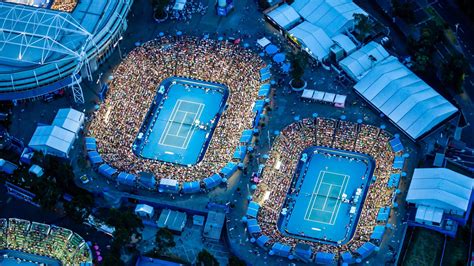 tennis, Melbourne, stadium, aerial view, blue HD Wallpaper