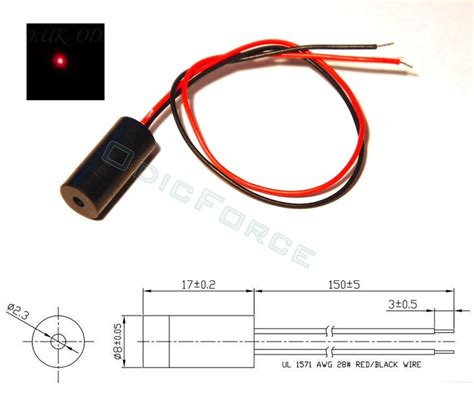 5mW Red (650nm) Dot Laser Module (8mm) Class 3R - OdicForce