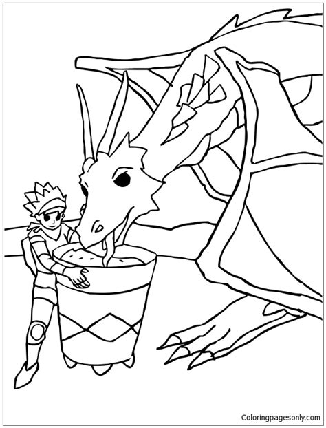 Dragon And Knight Coloring Pages