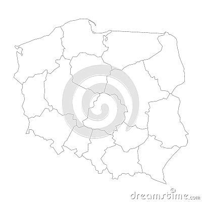 Poland Political Map Of Administrative Divisions Stock Photo ...