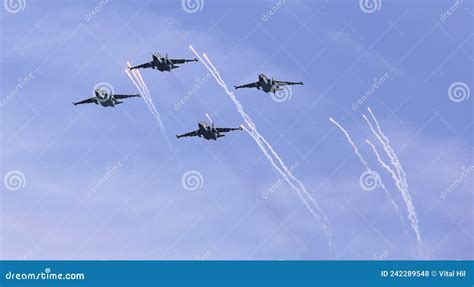 Su25 Frogfoot Attack Aircraft Close Up in the Sky with Clouds Editorial Stock Photo - Image of ...