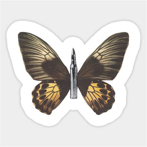 Bullet With Butterfly Wings - Art - Sticker | TeePublic