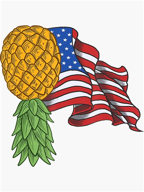 "Polyamory And Proud American Upside Down Pineapple Usa Flag" Sticker for Sale by ...