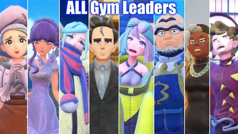 Pokemon Scarlet & Violet - All Gym Leader Intros + Victories (Gym Badges) - YouTube