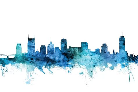 Nashville, Tennessee Skyline Can - Canvas Art Print | Michael Tompsett