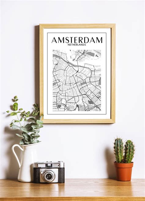 Amsterdam Print Amsterdam Map Printable Amsterdam Poster - Etsy