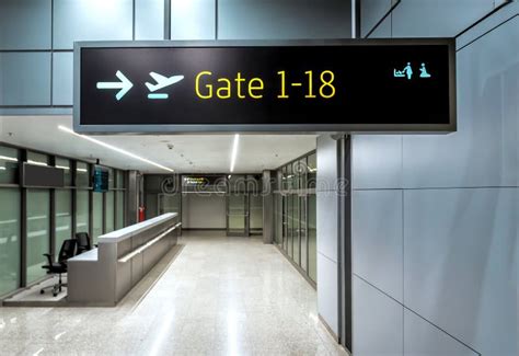 Airport Flight Arrival Gates Info Display Stock Photo - Image of ...