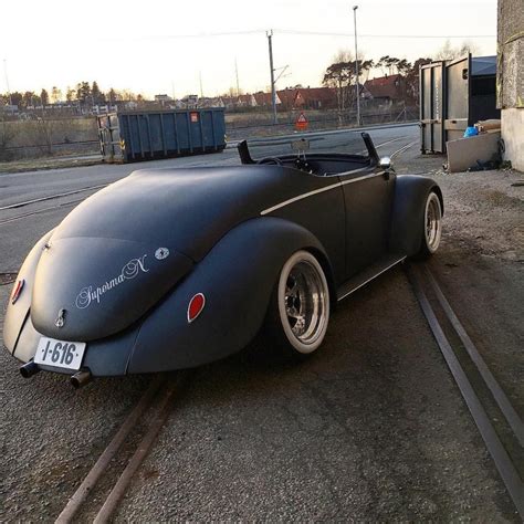 A Classic 1961 Volkswagen Beetle is Repainted Black Matte