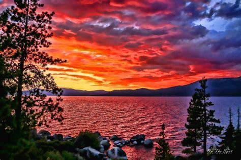 Beautiful Lake Tahoe at sunset. | Beautiful lakes, Sunrise sunset, Sunset