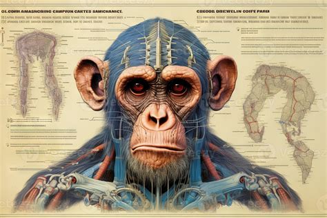 Chimpanzee ape monkey cyborg animal detailed infographic, full details ...