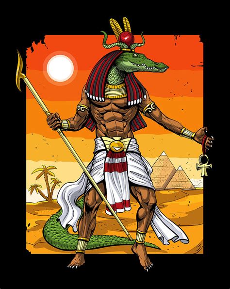 Egyptian God Sobek Digital Art by Nikolay Todorov - Fine Art America