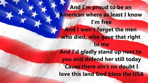 Lee Greenwood - God Bless The USA (Lyrics) - YouTube