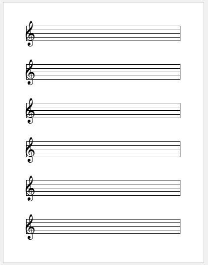 Music Paper Sheets for MS Word | Word & Excel Templates