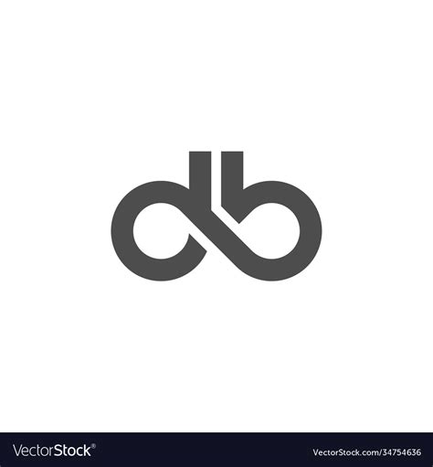 D b letter logo lettermark db monogram typeface Vector Image