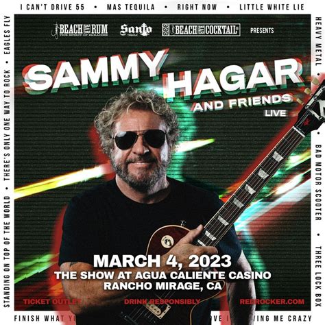 Sammy Hagar (The Red Rocker) Rancho Mirage Tickets, The Show Mar 04 ...