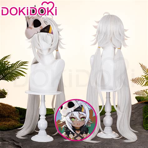 DokiDoki Game Genshin Impact Iansan Cosplay Wig Long Straight White Ha ...